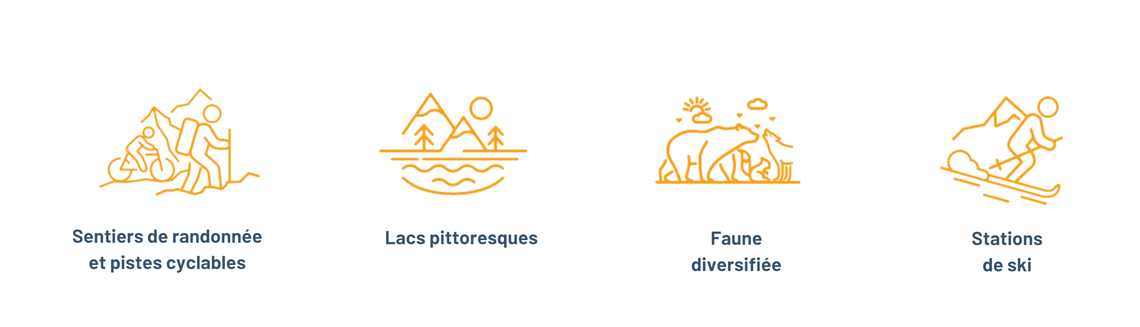 sentiers de randonnée et pistes cyclables, lacs pittoresques, faune diversifiée et stations de ski