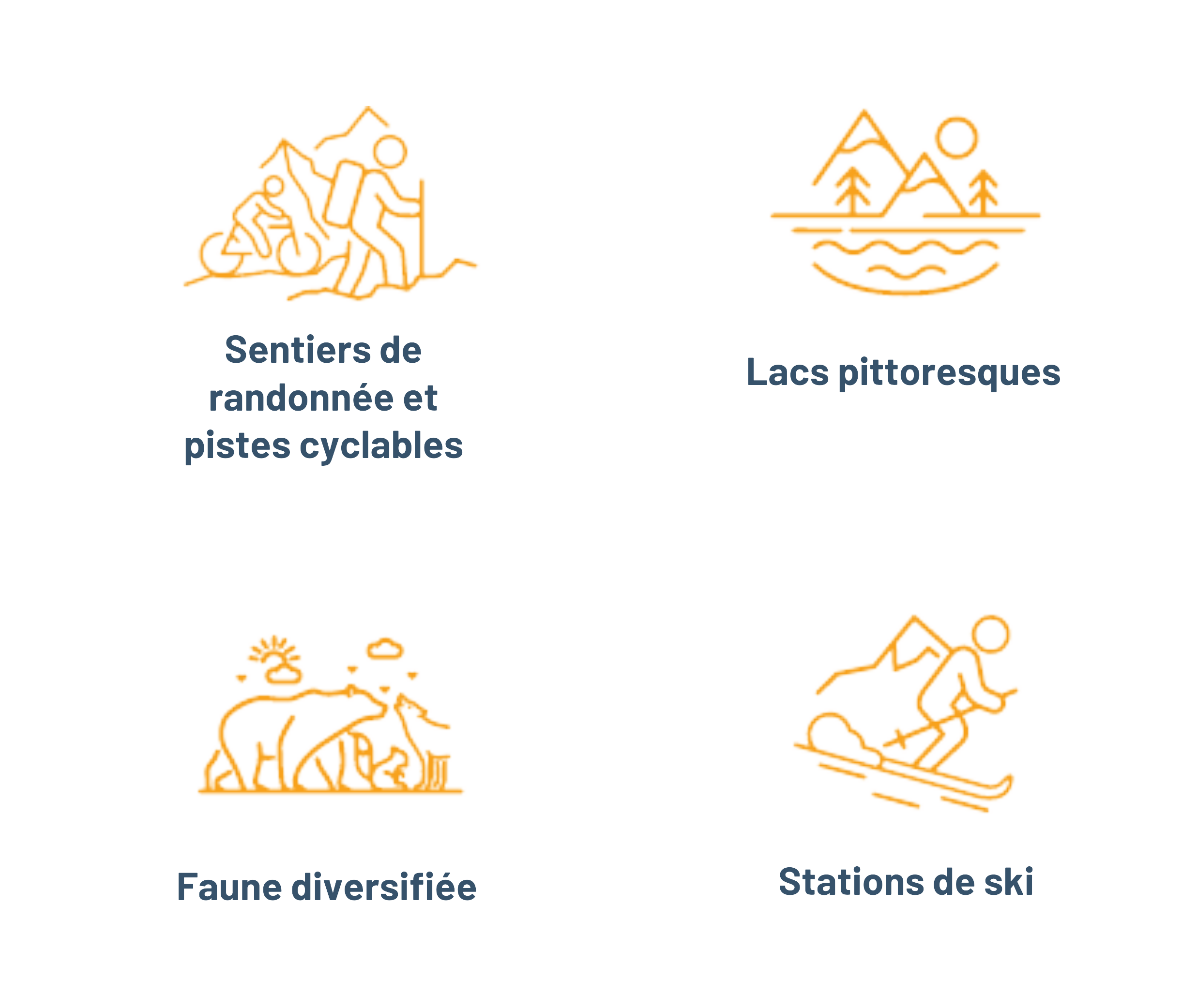 sentiers de randonnée et pistes cyclables, lacs pittoresques, faune diversifiée et stations de ski