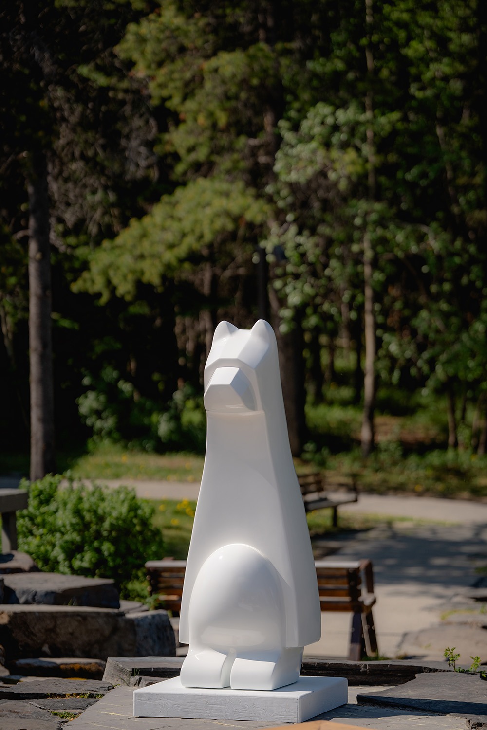 The Satiated Standing Bear (White)